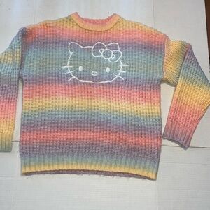 Hello Kitty forever 21-S-rainbow Valentine scenario crewneck embroidered sweater
